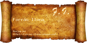 Forrás Ilona névjegykártya