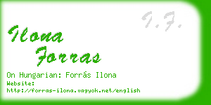 ilona forras business card